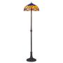 Tiffany by Tiff 2 Light 40cm Dragonfly Floor Lamp - Antique Brass