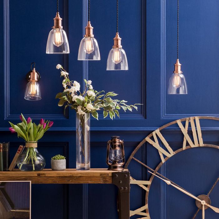 Industrial 1 Light Diner Style Wall Light - Copper