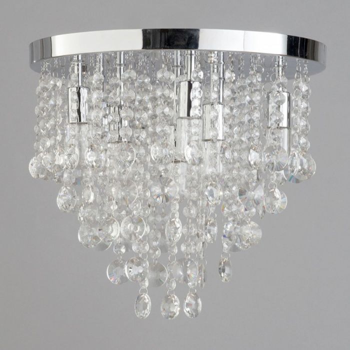 Turin 9 Light Semi Flush Circular Bathroom Ceiling Light - Chrome