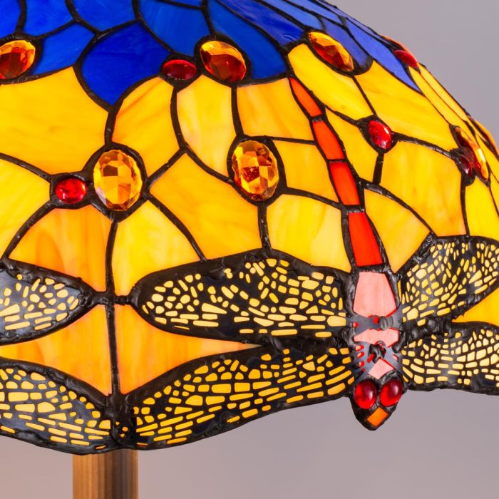 Tiffany by Tiff 2 Light 40cm Dragonfly Floor Lamp - Antique Brass main product photo