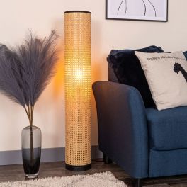 Grace Rattan Cylinder Floor Lamp - Natural